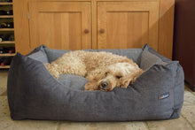 Load image into Gallery viewer, Buckingham Luxury Fabric Dog Bed in Dark Grey