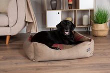 Load image into Gallery viewer, Buckingham Luxury Fabric Dog Bed in Beige