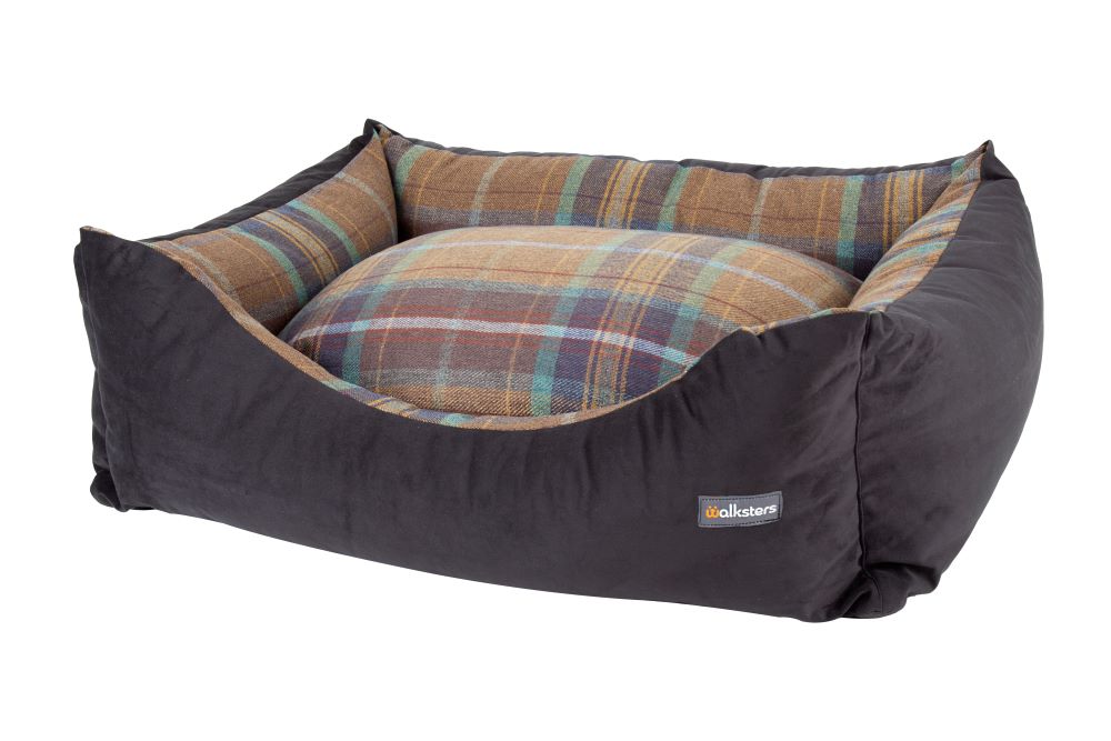 Buckingham Luxury Fabric Dog Bed in Black Walksters