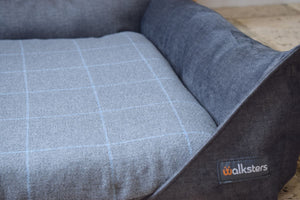 Aviemore Dog Bed in Dark Grey Check