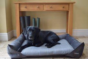 Aviemore Dog Bed in Dark Grey Check