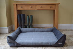 Aviemore Dog Bed in Dark Grey Check