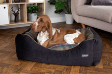 Load image into Gallery viewer, Buckingham Luxury Fabric Dog Bed in Black
