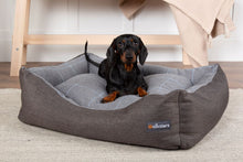 Load image into Gallery viewer, Buckingham Luxury Fabric Dog Bed in Dark Grey
