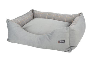 Buckingham Luxury Fabric Dog Bed in Light Grey Check