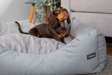 Load image into Gallery viewer, Buckingham Luxury Fabric Dog Bed in Light Grey Check
